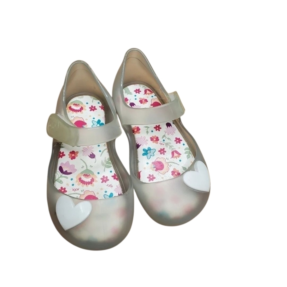 Igor Kids' Heart Mary Jane Jelly Shoes - White Size 6.5‎